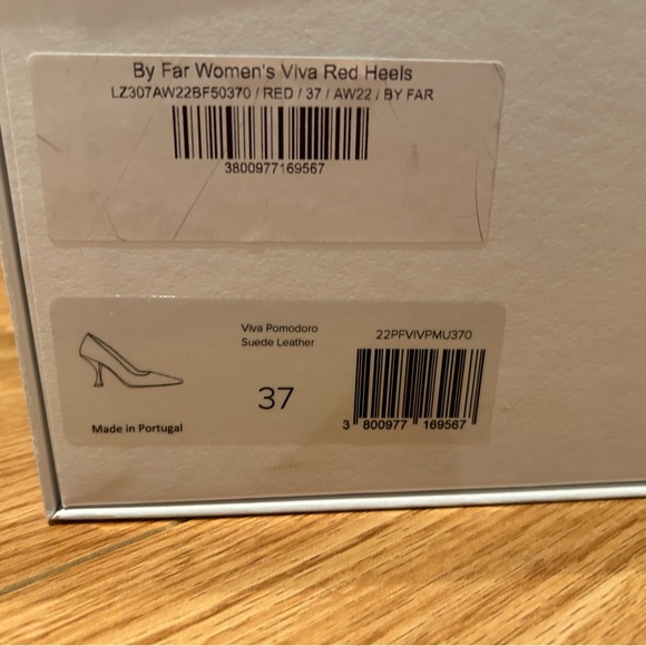 By Far Viva Pomodoro Suede Leather Heels US6.5 - Picture 3 of 3